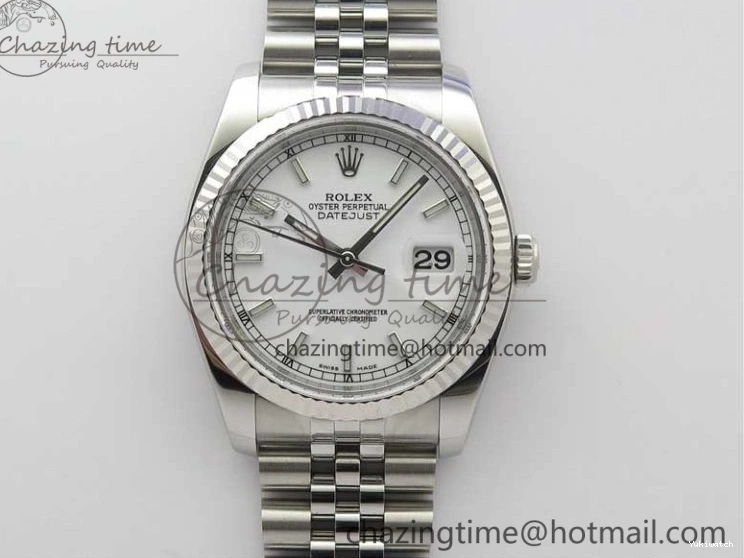 on Steel Edition 116234 Dial 36 SS 1:1 DateJust 904L White V3 SH3135 Jubilee ARF Best Bracelet 0501